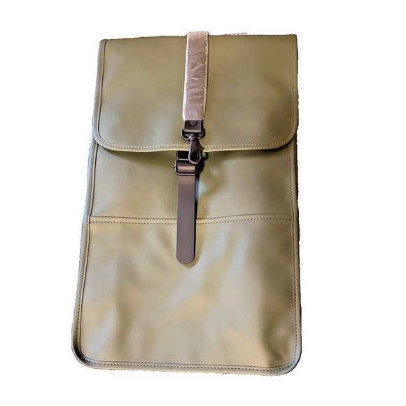 RAINS Waterproof Backpack Evergreen 12200 Black Straps New Tags 19x12x5 - Picture 1 of 11